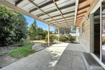Patio off the dining area slider