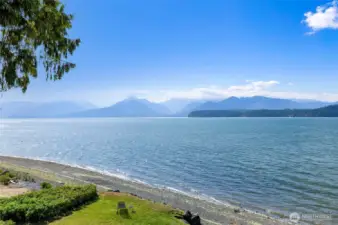 Looking across the canal towards Dabob bay and the Olympic mountain range.