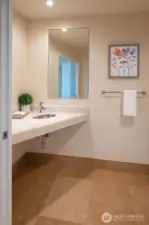 Powder room for guest in unit