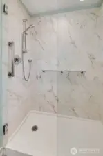 Spacious shower.