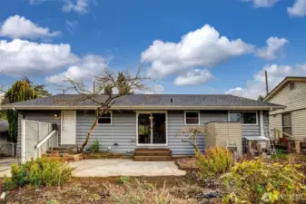 Back patio for summer BBQs.