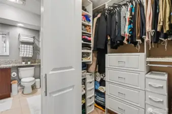 Spacious walk in closet