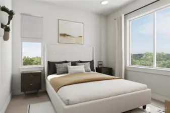 secondary bedroom:  For marketing purposes only. Colors and features may vary
