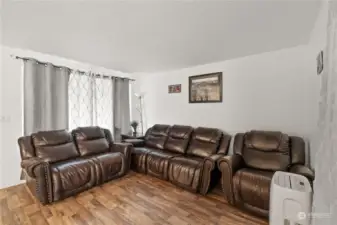 Living room with large window