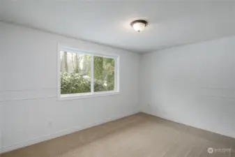 Bedroom 1 with new carpeting and fresh paint