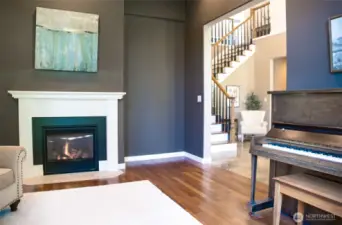 Formal Living Room with Cozy Fireplace.