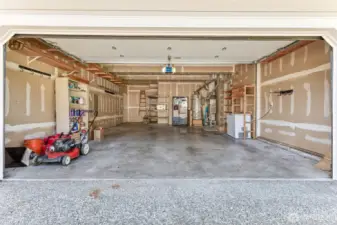 Large 2-car garage with bump out extra storage