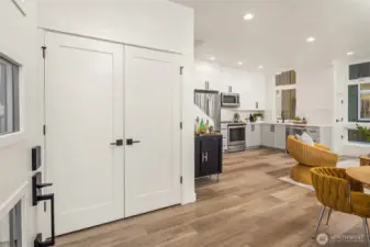 Coat closet with spacious additional storage inside