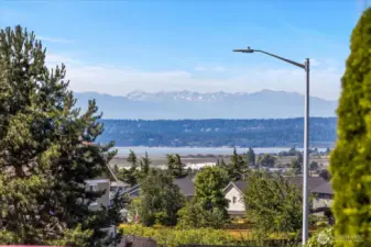 Sound and Mountain views from front yard.
