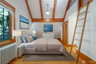 Virtual Staging 2nd primary with access to attic space & adj. full bathroom.