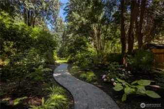 trail through garden area