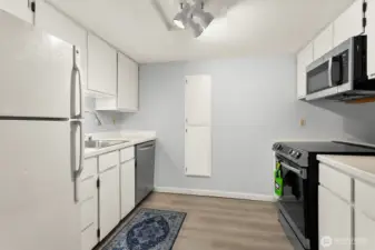 Efficient kitchen space with plenty of light.