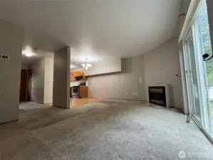 Cozy fireplace and dining area in unit 2235