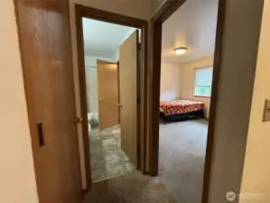 Upstairs hall into bedroom & bath