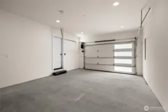 Extra space with a windows-designed framed garage door