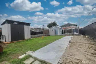 Spacious, fully fenced backyard