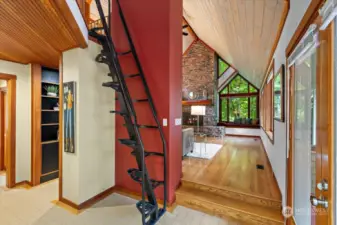 Iron stairs to the LOFT. Office, Den, Or your choice!!