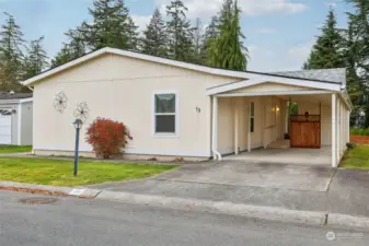 Carport and storage shed