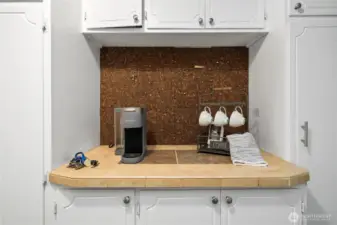 Lower level coffee station, perfect for guests who like early morning or late night treats.