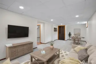 The recreational room.  Virtually staged.