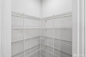 Spacious walk-in kitchen pantry