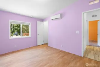 The 2nd bedroom features an energy efficient mini split and walk in closet.
