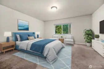 Primary bedroom - Virtually staged