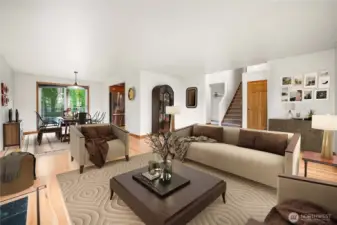 Virtually staged formal and dining room