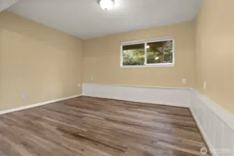 Rec room area previously used an office