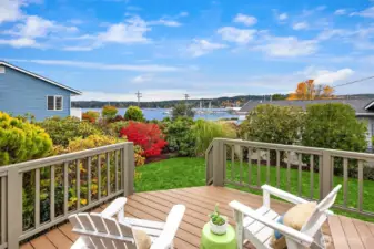 Sweeping views of the water, mountains and marina.