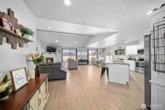 Open floor plan with vaulted ceilings and lots of natural light.