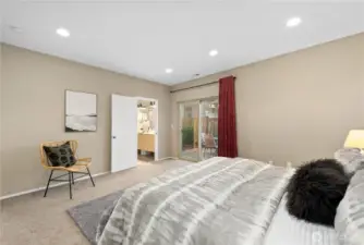 Here you can see the entrance to the ensuite bath, providing complete privacy for this bedroom.