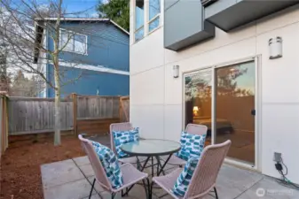 The fully fenced backyard features a wonderful patio area for a table chairs and even has room for a chaise lounge or two for the sun worshipper.