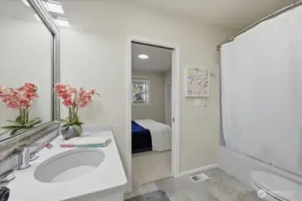 Full Bath Opening into Main Floor Bedroom