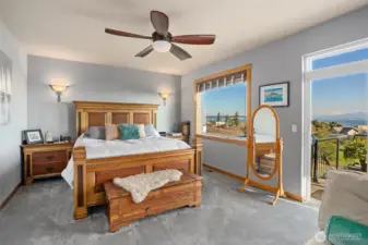 Primary suite with access to sunny deck