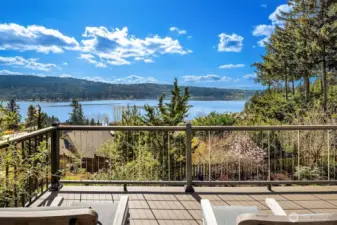 Dual NanaWall doors to a covered, heated deck – with stunning views - perfect for outdoor dining/lounging.