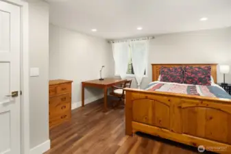 One of two good-sized bedrooms on the lower level. Tons of storage as well. Improvements include; new ducting, heat pump, AC, on-demand water heater, Generac Home Standby Generator & more.