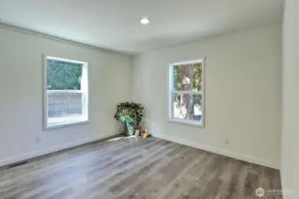 Dining or office or play or relaxing room with 2 windows