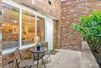 Private patio off the front door provides easy access in and out of your unit from 57th. You can also enter through the back door.