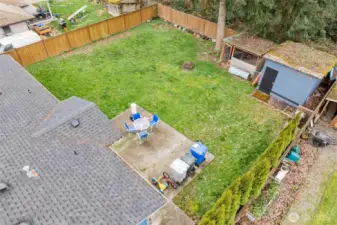 large back yard with patio