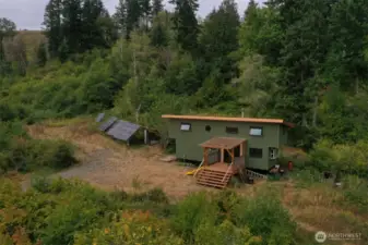 "Giant" tiny house and solar array