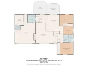 Floor plan of home and garage