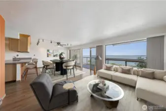 Virtually staged great room