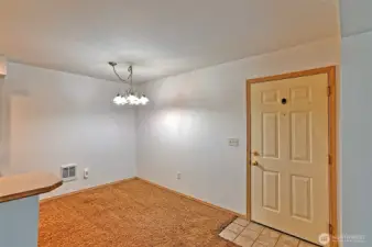Dining Room with front entry Door