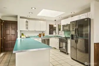Large kitchen with updated stainless steel appliances
