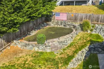 Putting green in the side yard