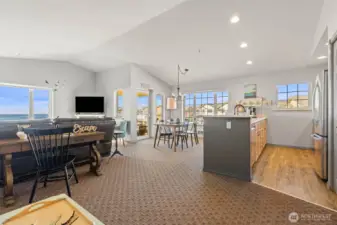 Another view of the ample space in this open-concept main living area