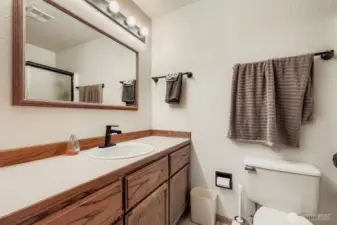 Primary bathroom complete with a shower