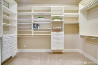 An expansive walk in closet in the primary bedroom has plenty of room for all your needs.