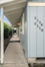 Covered Breezeway to 5108 & 5110's front door